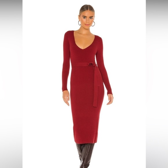 HOUSE of Harlow 1960 x Revolve Aaron Knit Dress in Sangria size medium - Picture 6 of 6